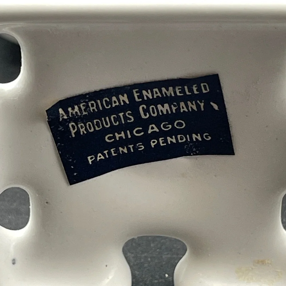 1920s American Enameled Products Co. Porcelain Cast Iron Soap Toothbrush Holder